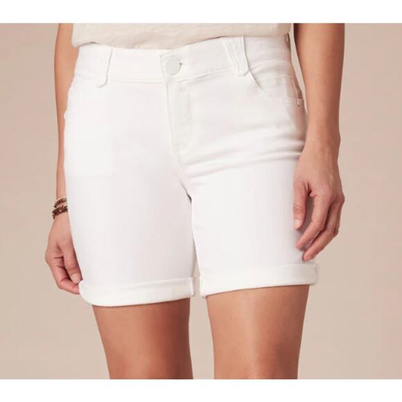 Democracy Mid-Rise "Ab"solution® White Denim 7" Short Size 8 - Picture 8 of 8